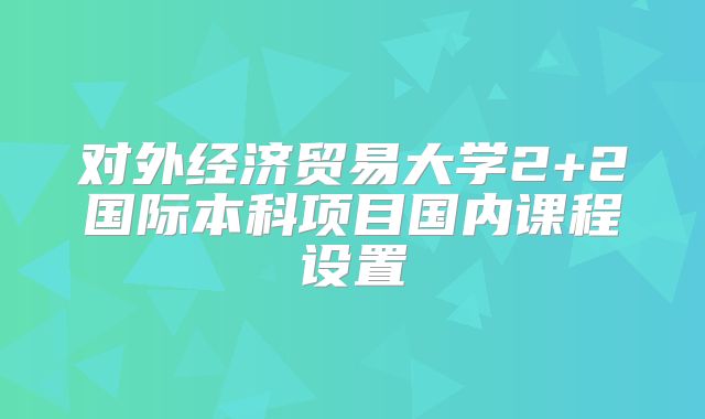对外经济贸易大学2+2国际本科项目国内课程设置