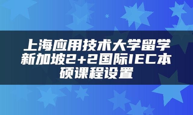 上海应用技术大学留学新加坡2+2国际IEC本硕课程设置
