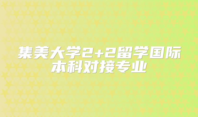 集美大学2+2留学国际本科对接专业