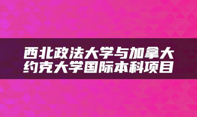 西北政法大学与加拿大约克大学国际本科项目