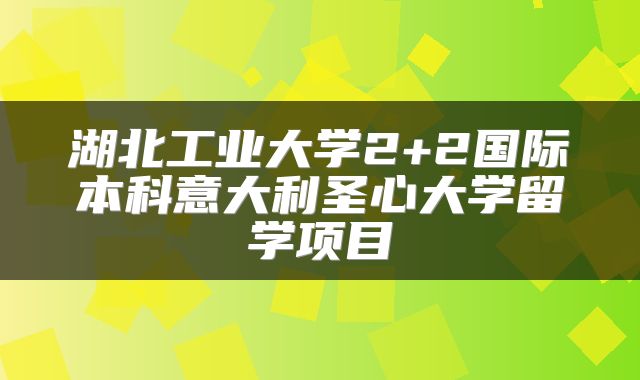 湖北工业大学2+2国际本科意大利圣心大学留学项目