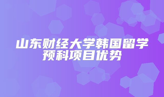 山东财经大学韩国留学预科项目优势
