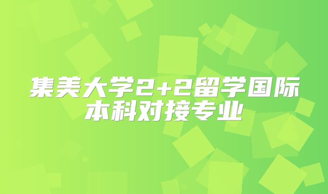 集美大学2+2留学国际本科对接专业